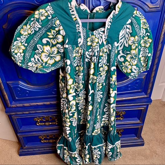 VTG Good Times Hawaiian Dress Large 80s Tropical - Picture 1 of 4